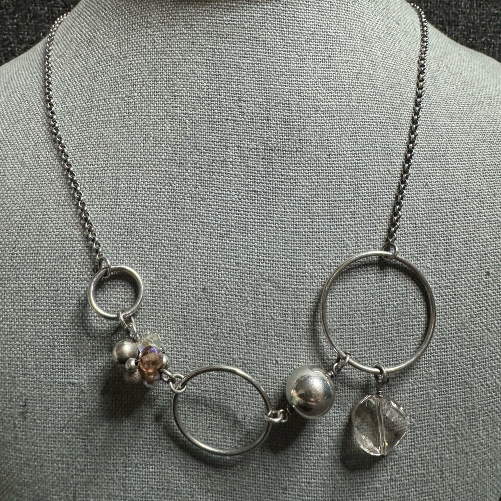 Updated: Contemporary 925 Silver Necklace with glass beads
